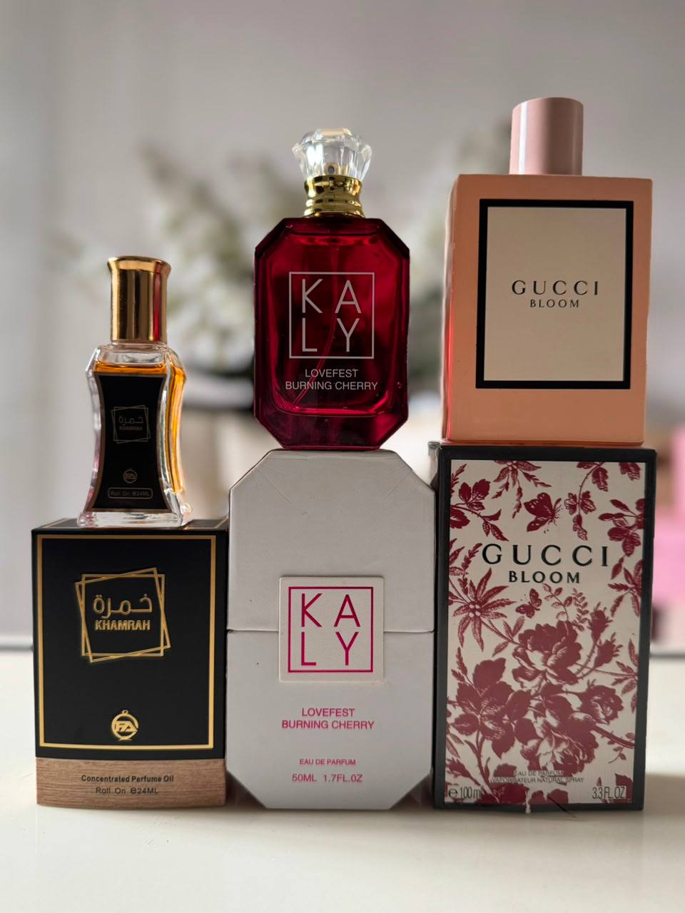 Kaly x Gucci Bloom x FA Khamrah Oil Impression Perfume Combo