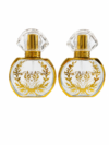 Crystal-Capped Gold Perfume Bottle