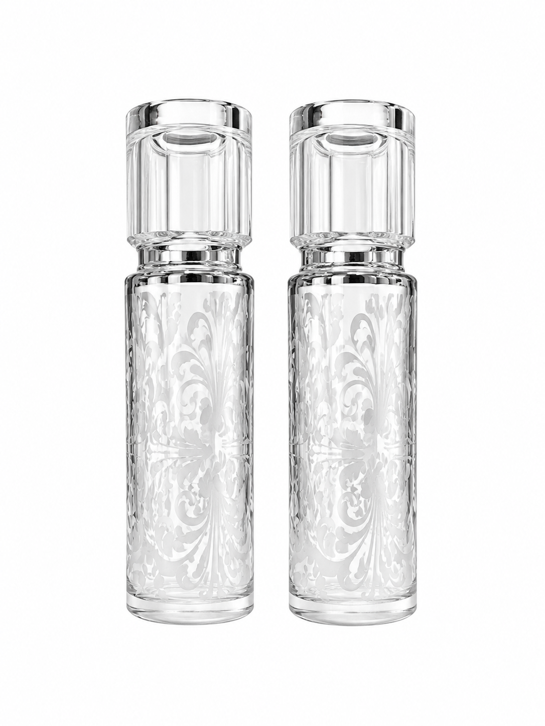 Paired Crystal Etched Perfume Bottle