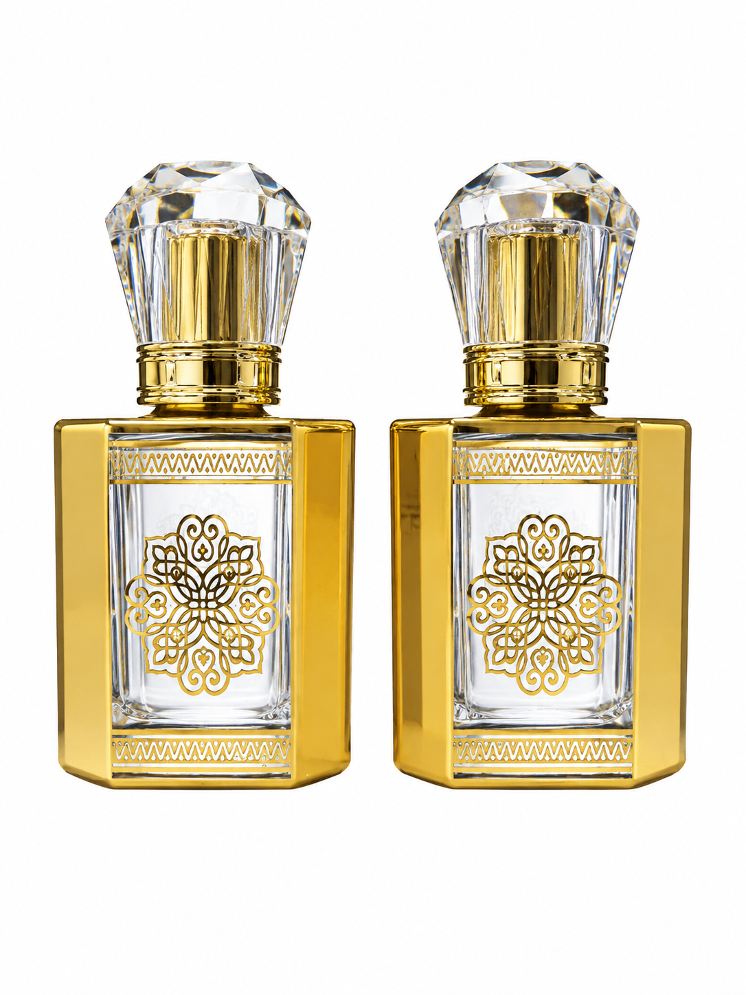 Twin Ornate Gold Perfume Bottle