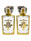 Crystal-Capped Golden Perfume Bottle