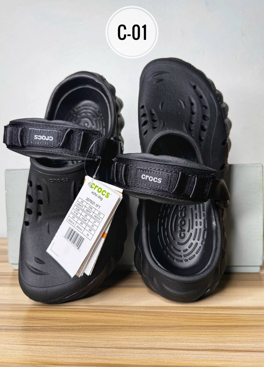 Plain Black Crocs C-01