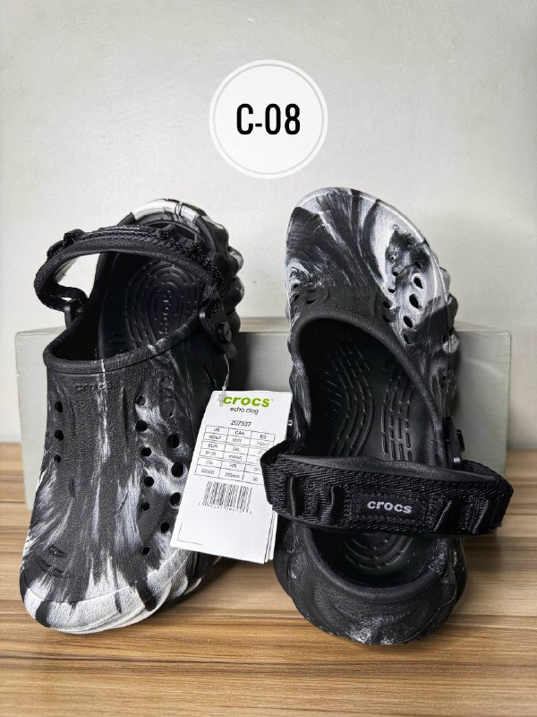 Designed Black&White Crocs C-08